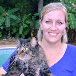 Pet First Aid Instructor Dr. Bobbi Conner with her cat Moter