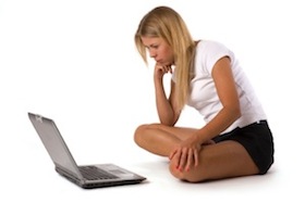 Girl using a laptop